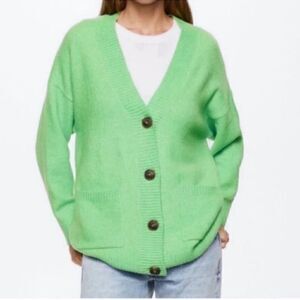 Mango Green Oversized Wool Blend
Cardigan(Size Small)